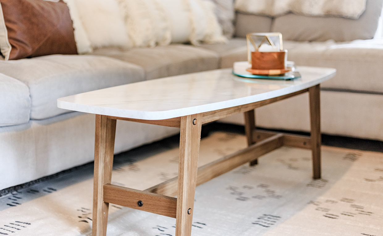 Coffee table and couch