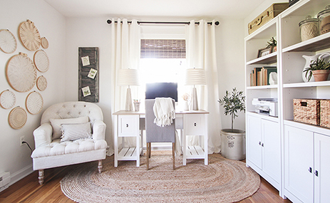 Traditional Office Cottage Road Library with Doors, Cottage Road Desk