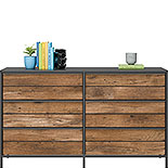 Industrial 6-Drawer Dresser with Metal Frame 427351