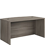 60" Bowfront Executive Desk in Hudson Elm 427428