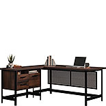 L-Shaped Computer Desk in Barrel Oak 430071