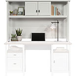 White Desktop Hutch Organizer with Doors 430230