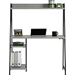 Computer Desk with Hutch in Faux Concrete 432024