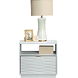 Contemporary 1-Drawer Night Stand in White 436750