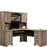 L-Shaped Desk with Office Hutch Bundle 442779