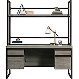 Modern Desk & Hutch Bundle in Mystic Oak 443696