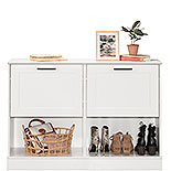 Short Shoe Cabinet with Flip Door in White 443709