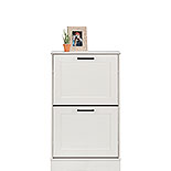 Narrow Shoe Cabinet with Flip Door in White 443710